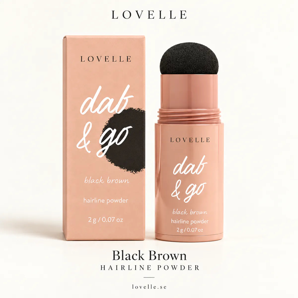 Lovelle Dab & Go i nyansen Black Brown med förpackning