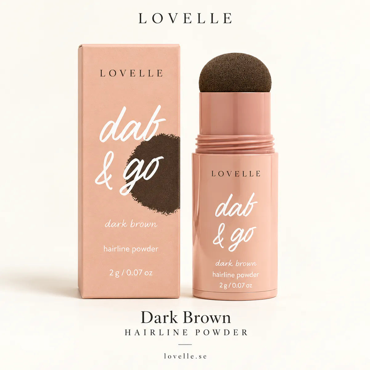 Lovelle Dab &amp; Go i nyansen Dark Brown med förpackning